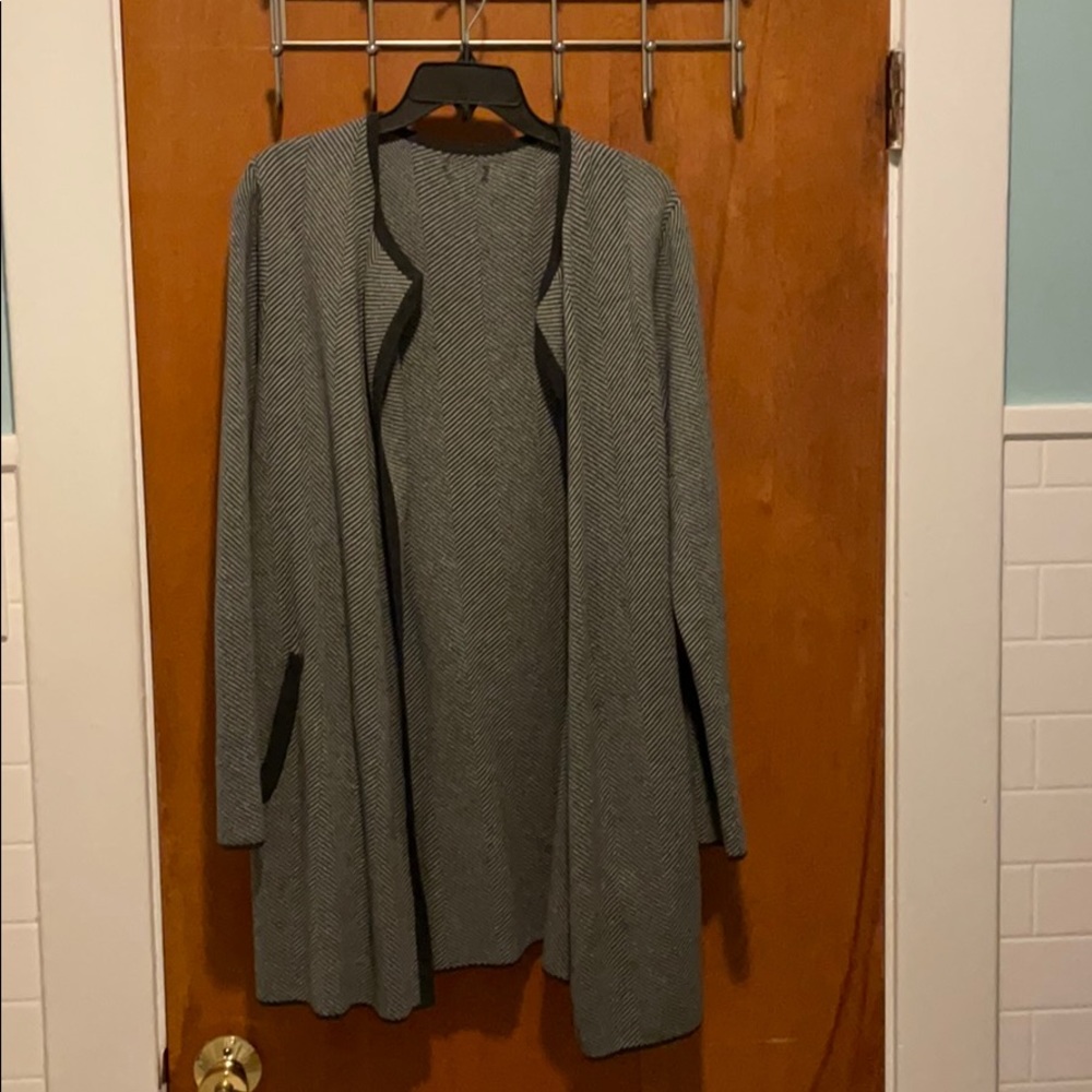 J Crew long chevron gray grey cardigan